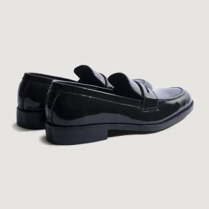 Black Patent Leather Penny Loafers