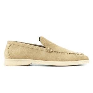 Tan Suede Derby Shoes And Beige Loafers Bella